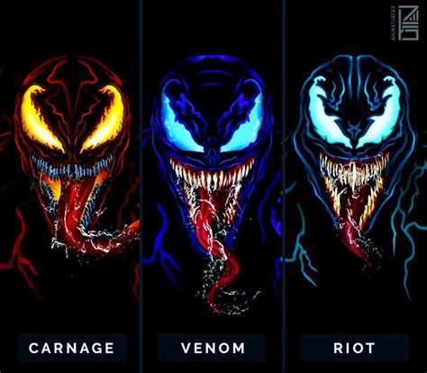Carnage Venom And Riot Venom Comics Marvel Villains Venom