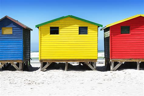 Colorful Beach Huts Poster Stampe Artistiche Carta Da Parati