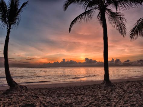 Tropical Beach Sunset Royalty Free Stock Photo