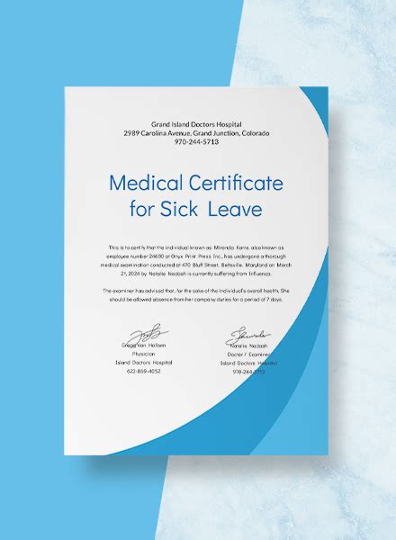 Medical Certificate For Fever