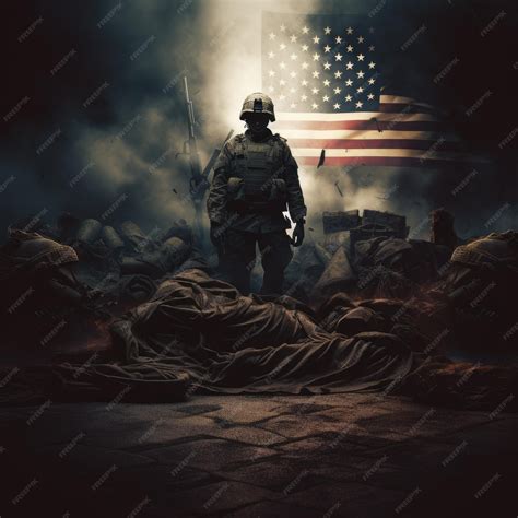 Premium AI Image | Honoring the Brave A Realistic Memorial for Fallen