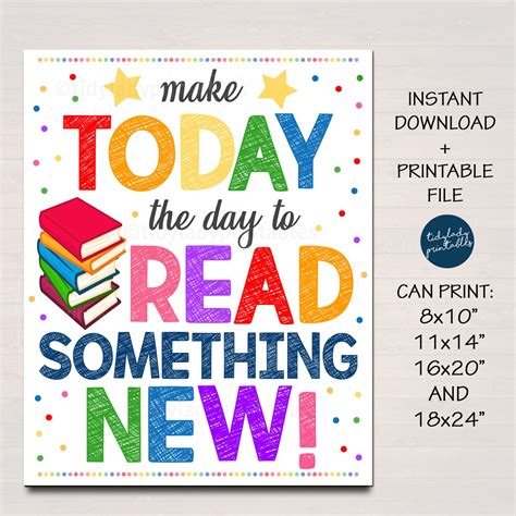 Reading Poster School Library English Classroom Printable Etsy 日本