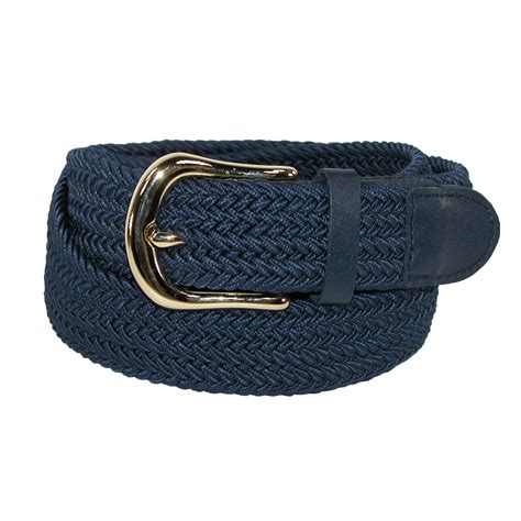 Ctm Mens Elastic Stretch Belt With Gold Buckle And Matching Tabs