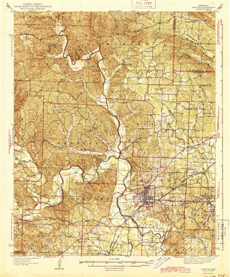 Benton Arkansas 1944 1944 Usgs Old Topo Map Reprint 15x15 Quad