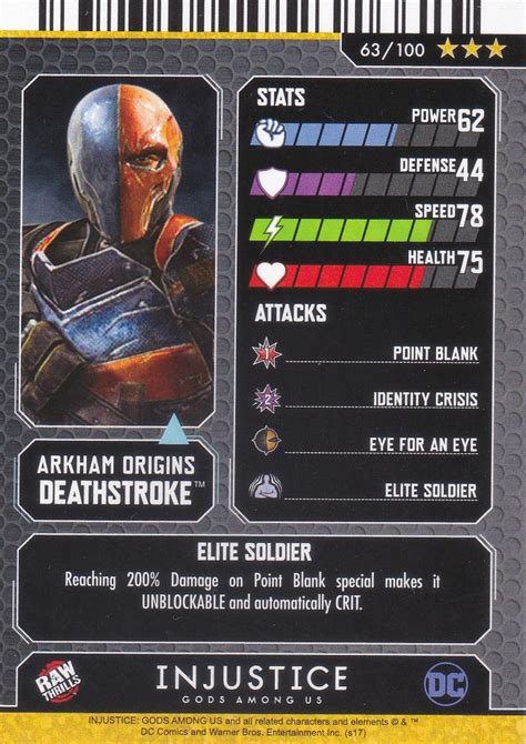 Injustice Gods Among Us Series 1 Card 063 Arkham Origins Deathstroke