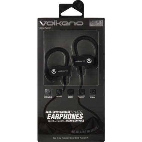 Volkano Sport Earhook Bluetooth Earphones Black Clicks