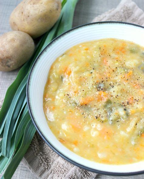 A Healthy Rendition Of Traditional Potato And Leek Soup Made Without