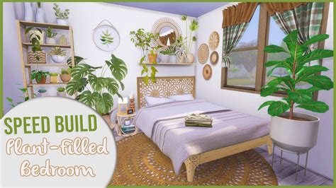 Boho Plant Filled Bedroom And Bathroom 🌿 Cc Links The Sims 4 Speed
