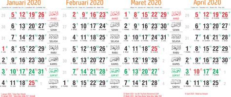 Download Desain Kalender 2020 Lengkap Cdr Gratis Hijriah Masehi Jawa