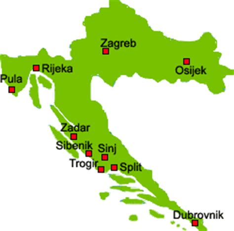 Relief · croatia is composed of three major geographic regions. Croatian Cities, Towns and Places