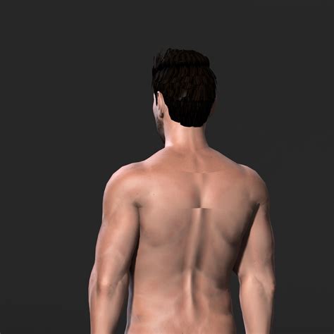 Personagem De Jogo 3d Muscular Naked Man Rigged Animado Modelo 3d Low