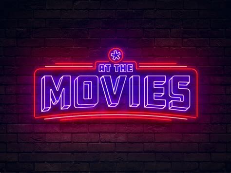 At The Movies Logo Movie Logo Design Neon Movies