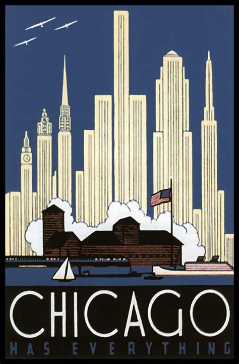 Chicago Travel Poster Chicago Poster Travel Posters Vintage