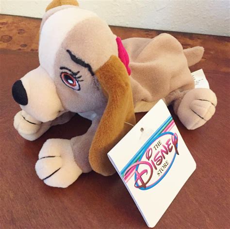 Disney Store Lady And The Tramp Jock Dodger Trusty Bean Bag Plush Nwt