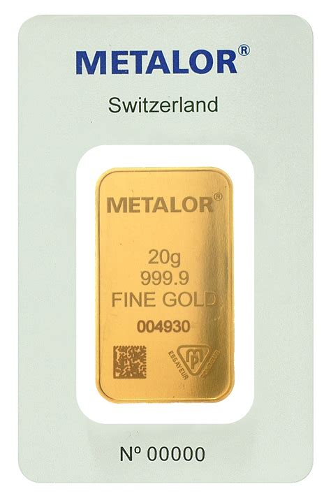 20 Gram Metalor Gold Bar Gold Merchant Trusted Gold Dealer