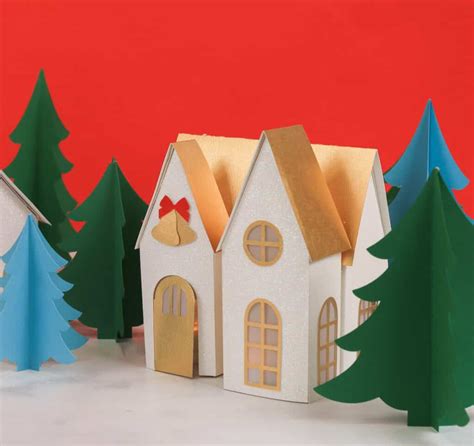 Paper Christmas House Sweet Red Poppy