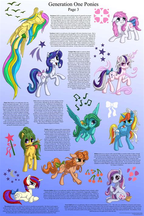 G1 Ponies Character Sheet Page Three By Starbat On Deviantart