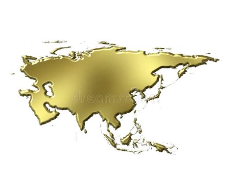 Asia 3d Golden Map Stock Illustration Illustration Of Artistic 11160765