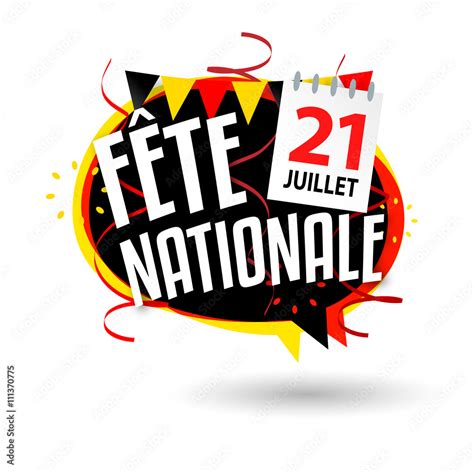 F Te Nationale Belge Juillet Stock Vector Adobe Stock