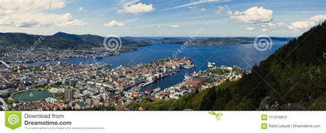 Bergen Panorama Stock Image Image Of Outdoors Coastline 111016813