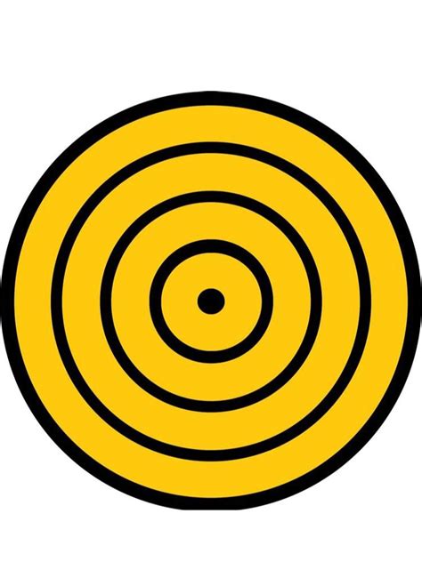 A Black And Yellow Circular Object On A White Background