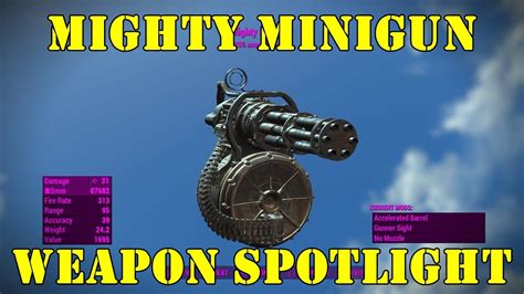 Fallout 4 Weapon Spotlights Mighty Minigun Youtube