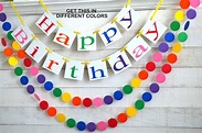 Primary Colors Happy Birthday Banner Primary Color Birthday - Etsy
