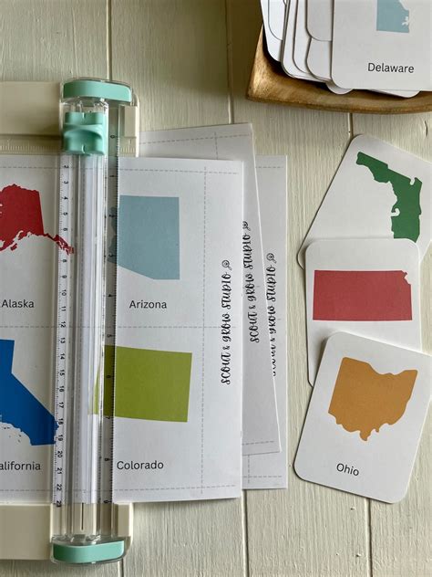 Usa 50 States Flash Cards Homeschool Printables Pfd Instant Download