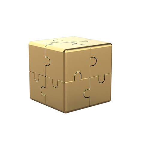 Premium Metal Magnetic Puzzle Cube Gold Skilltoyz