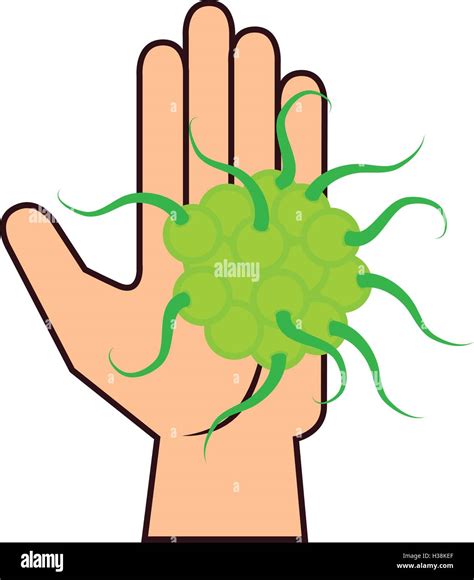 Hand With Bacteria Germs Stock Vector Image And Art Alamy