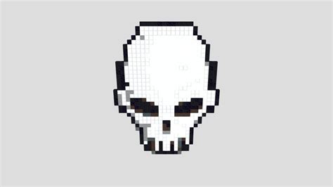Skull Pixel Art Download Free 3d Model By Madexc E0e1da2 Sketchfab