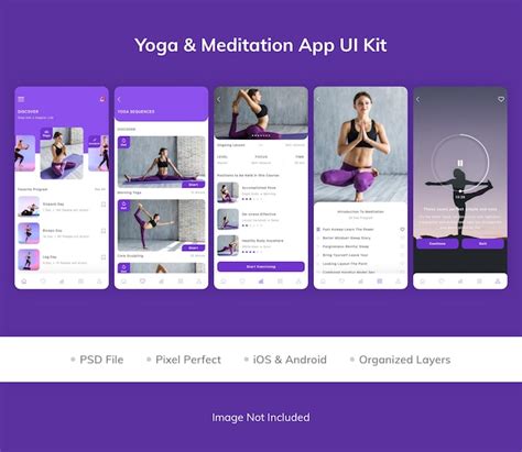 Premium Psd Yoga Amp Meditation App Ui Kit Pack