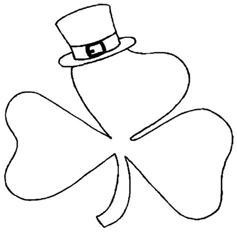 A Shamrock Wearing Hat On St Patricks Day Coloring Page Kids Play Color