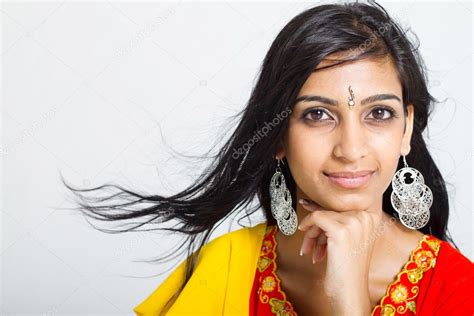 Studio Portrait Of A Beautiful Indian Woman — Stock Photo © Michaeljung