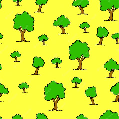 Premium Vector Seamless Tree Plant Pattern Background In Vector