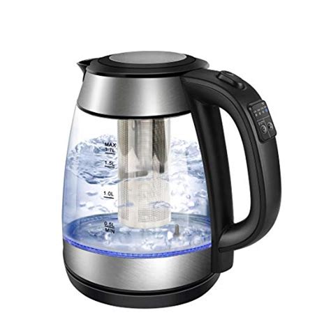Electric Kettle 17l With Tea Infuser1500w Fast Boiling Glass Water