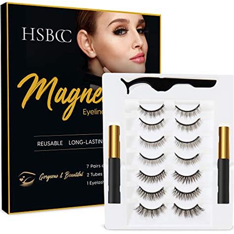 upgraded 7 pairs magnetic eyelashes kit with double eyeliner reusable 3d 5d magnetic eyelashes