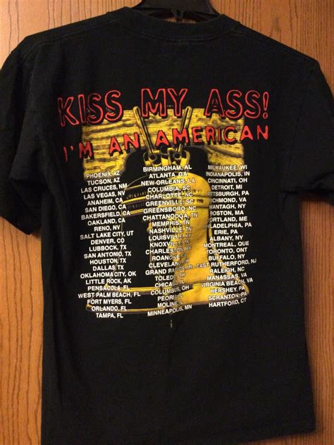 Ted Nugent Kiss Myim An American Black Shirt L44 Ebay