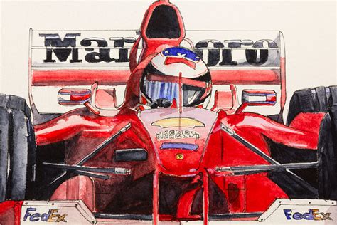 Watercolor Ferrari F1 2000 On Pantone Canvas Gallery