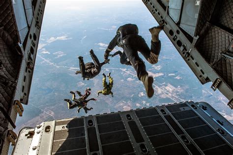 Free Images Plane Military Jumping Training Blue Extreme Sport