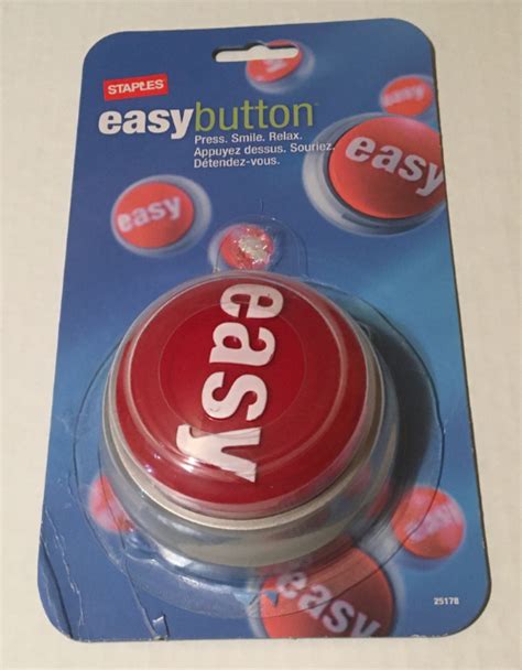 Staples Easy Button Redsilver 25178