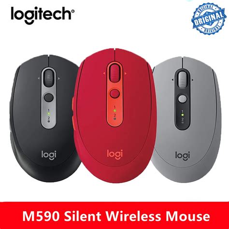 Logitech M590 Silent Wireless Mouse Multi Device 1000 Dpi Mice 24ghz