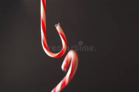 Two Candy Canes On Black Stock Image Image Of White Falls 3197497