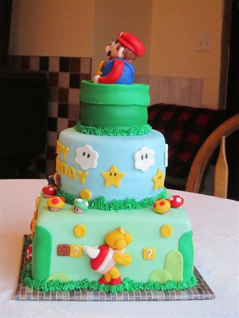 Cake, cupcakes, party favors and cookies. Mario Bro.s Birthday Cake - CakeCentral.com