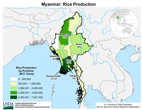 When compared to malaysia's main peers, rice production in cambodia amounted to 10,647 kt, 32,192 kt in thailand and 44,046 kt in vietnam in 2018. South East Asia - Crop Production Maps