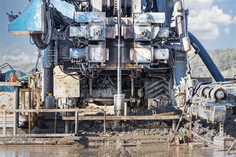 A Drilling Rig Close Up Is Drilling A Well Deep Hole Drilling