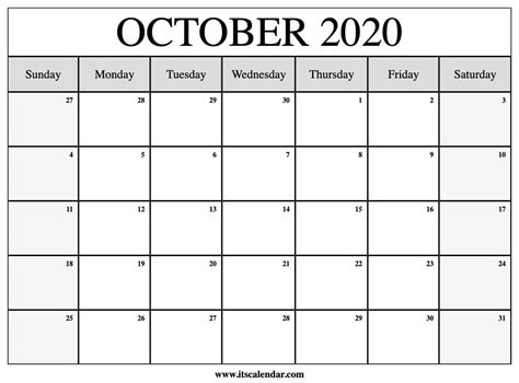 We have designed some elegant 2020 & 2021 calendars which are not only cute but practical. Free Printable October 2020 Calendar