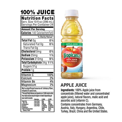 Tropicana 100 Apple Juice Nutrition Facts Besto Blog