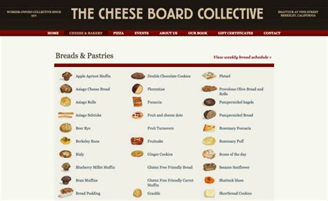 The Cheese Board Collective Website By Kelley Barry At