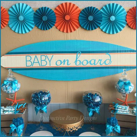 Here are our tips to plan the best party. Surfer Boy - Baby on Board Baby Shower Party Ideas | Photo ...